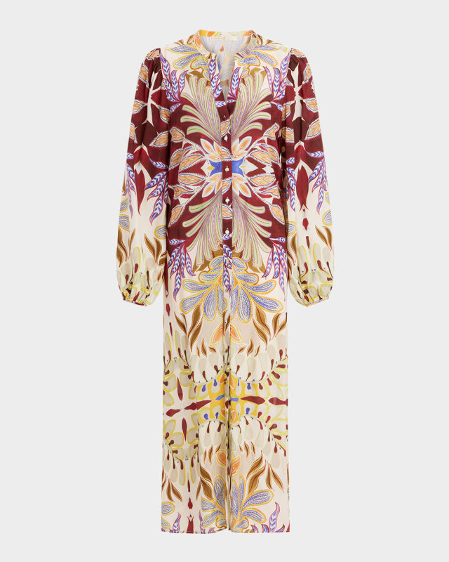 Gregory Tranquility-Print Viscose Midi Dress